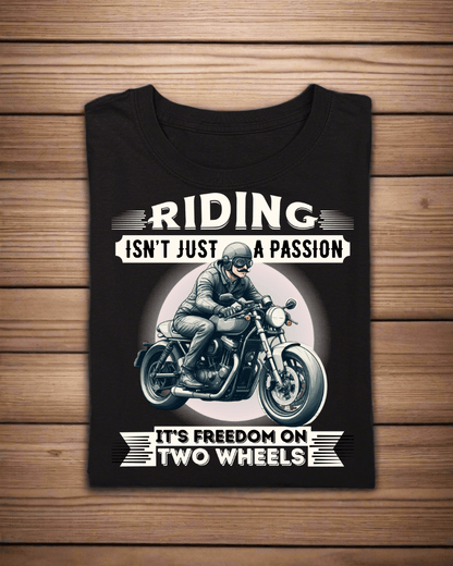 Round Neck Half Sleeve Biker Tshirt (Riding Isn't just a passion)