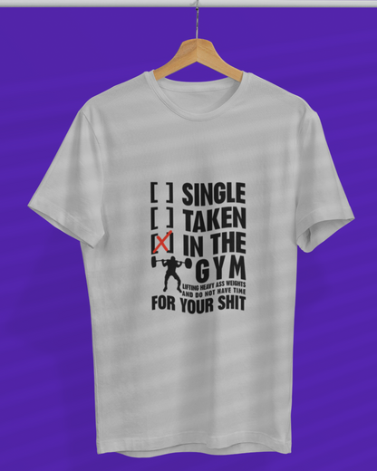 Round Neck Half Sleeve Gym T-Shirt White (Single, taken, at the gym)