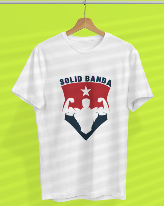 Round Neck Half Sleeve Gym T-Shirt (Solid Banda)