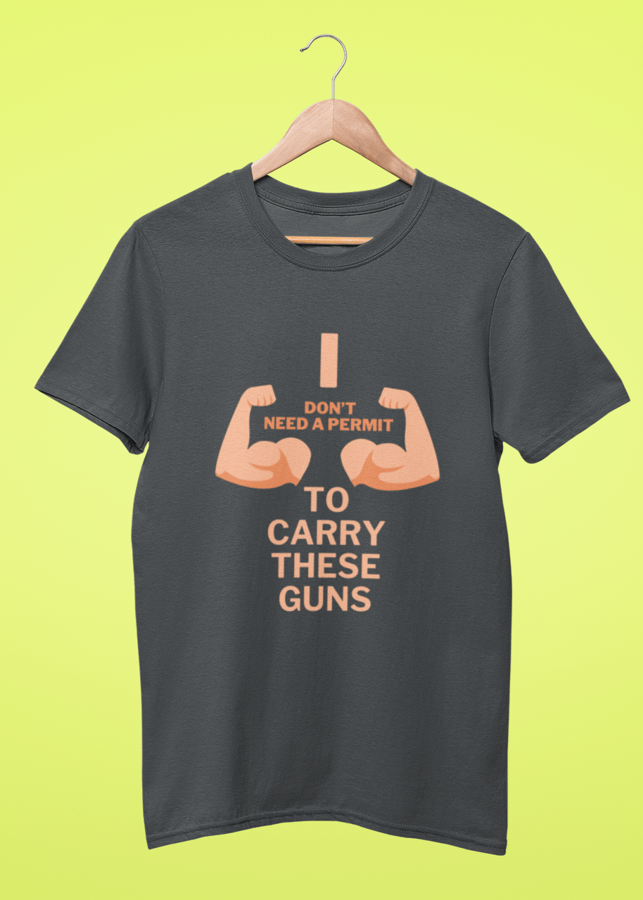 Round Neck Men T-Shirt(I dont need a permit)