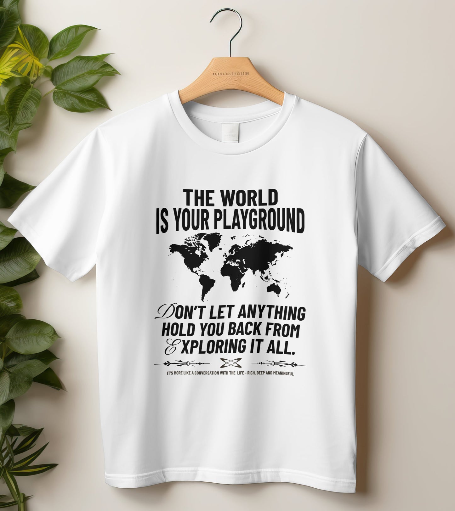 Round Neck Half Sleeve Travel T-Shirt (The World is your playground)