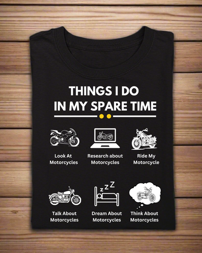 Round Neck Half Sleeve Biker T-Shirt (Thinking about my Bike)