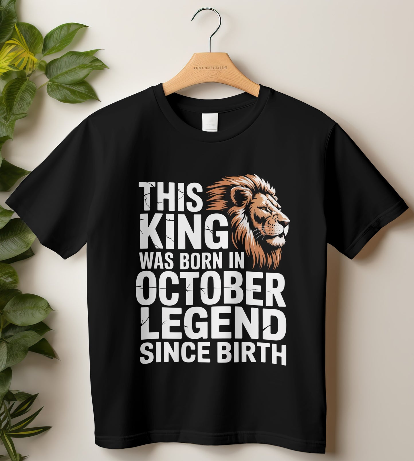 October Birthday T-shirt Round Neck Half Sleeve (This King was Born in October)