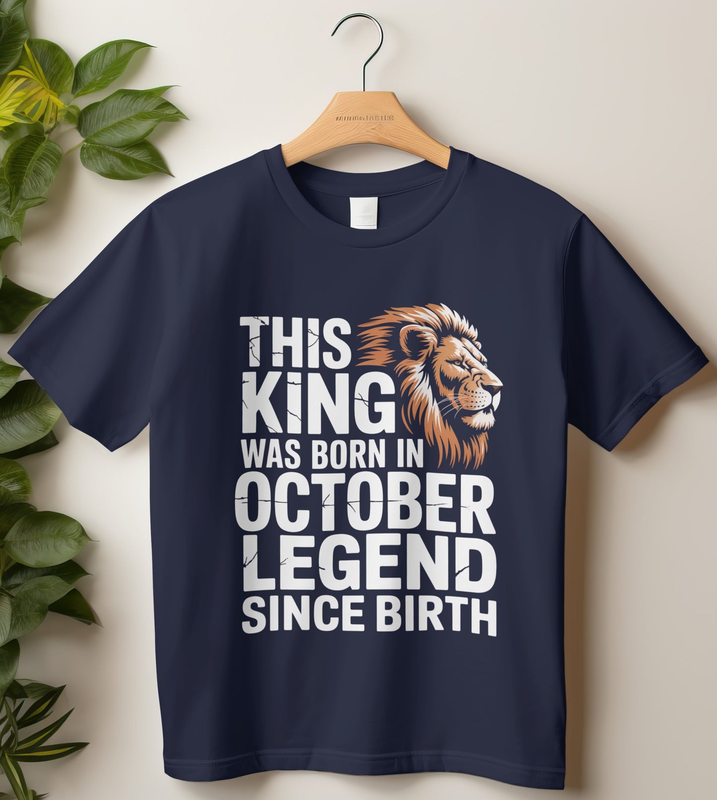 October Birthday T-shirt Round Neck Half Sleeve (This King was Born in October)