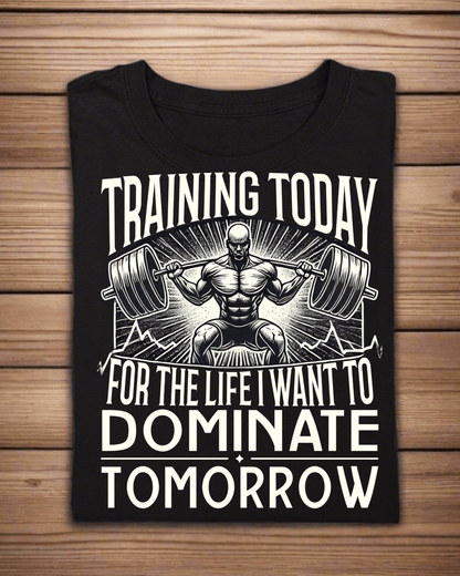Round Neck Half Sleeve Gym T-Shirt (Training Today for the Life I)