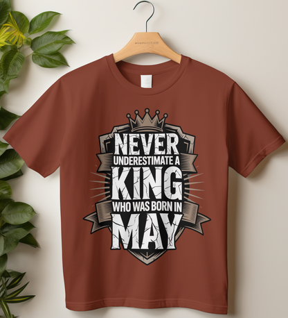 May Birthday Male Classic Crew T-Shirt (Never Underestimate a King who was born in May)