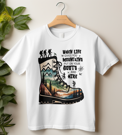 Travel Unisex Classic Crew T-Shirt (When Life Gives you Mountains)