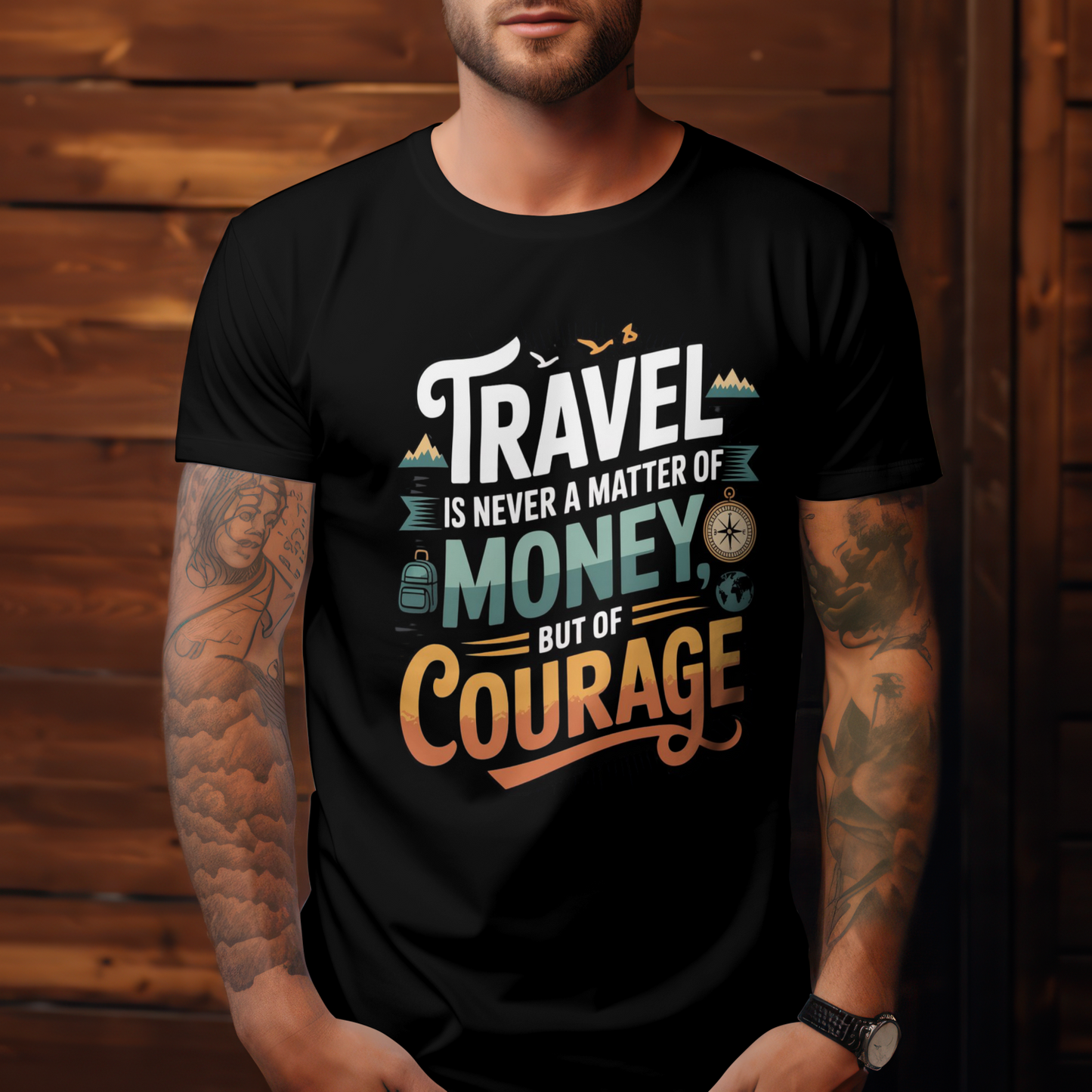 Travel Unisex Classic Crew T-Shirt (Travel is never a Matter of Money, But of Courage)
