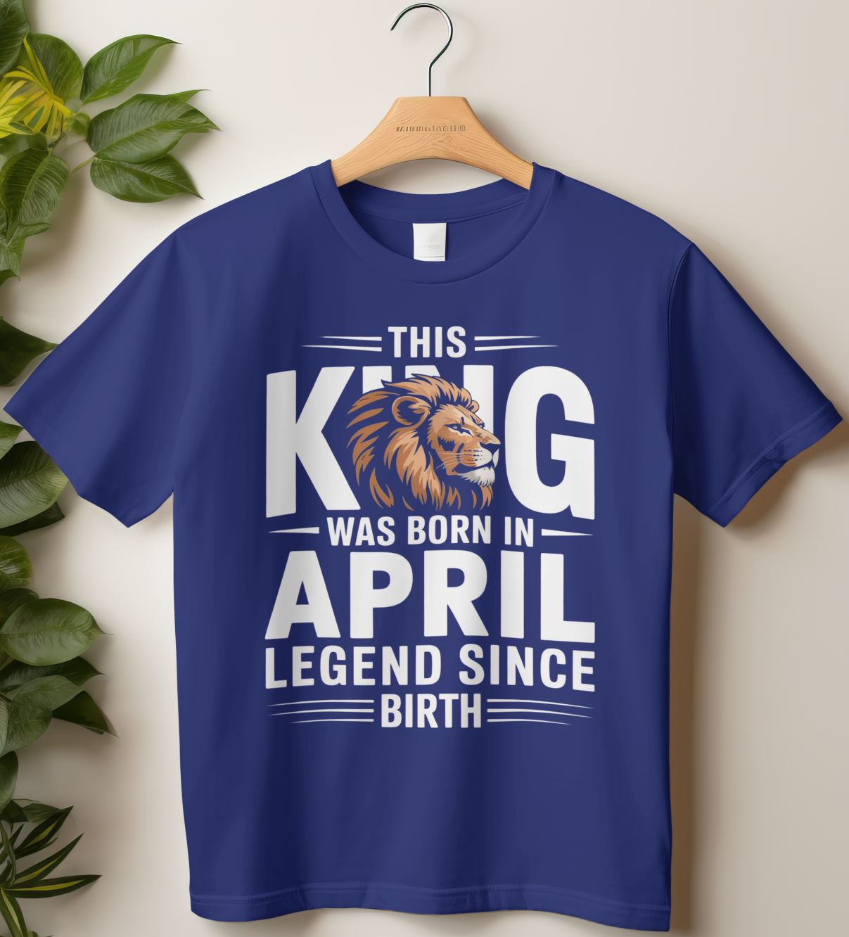 April Birthday Male Classic Crew T-Shirt (This King Was Born in April)