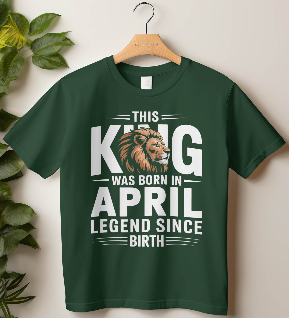 April Birthday Male Classic Crew T-Shirt (This King Was Born in April)