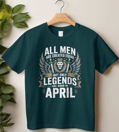April Birthday Male Classic Crew T-Shirt (All Men Are Created Equal)