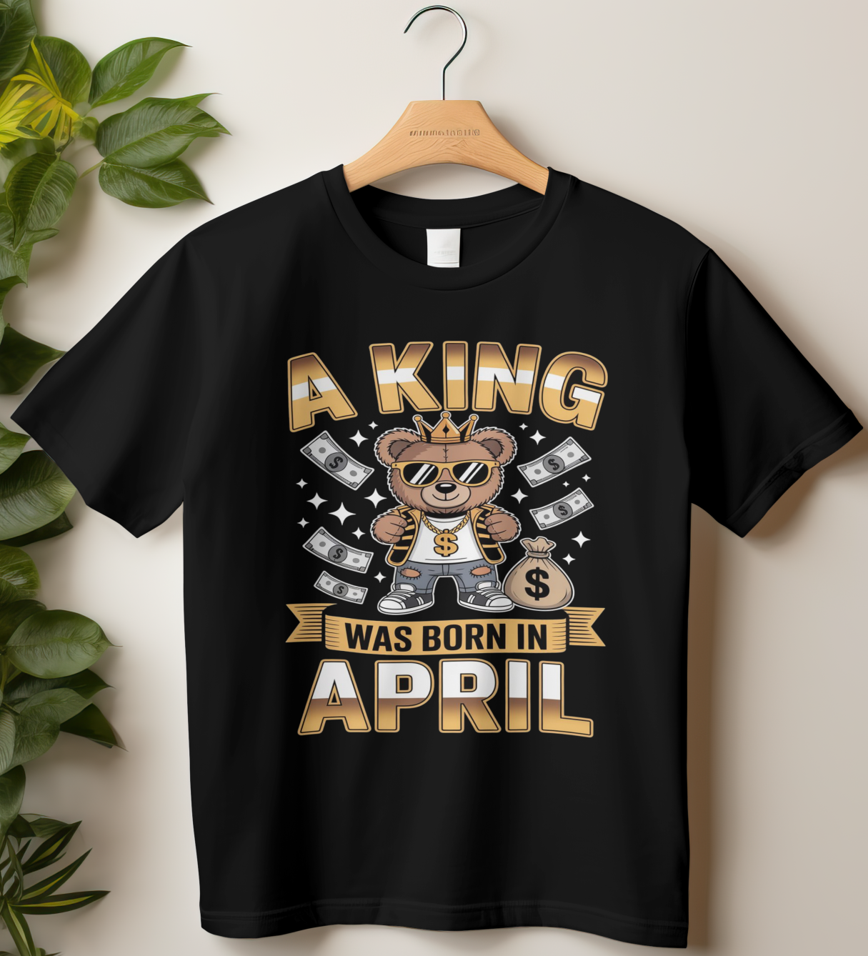 April Birthday Male Classic Crew T-Shirt (A King Was Born in April)