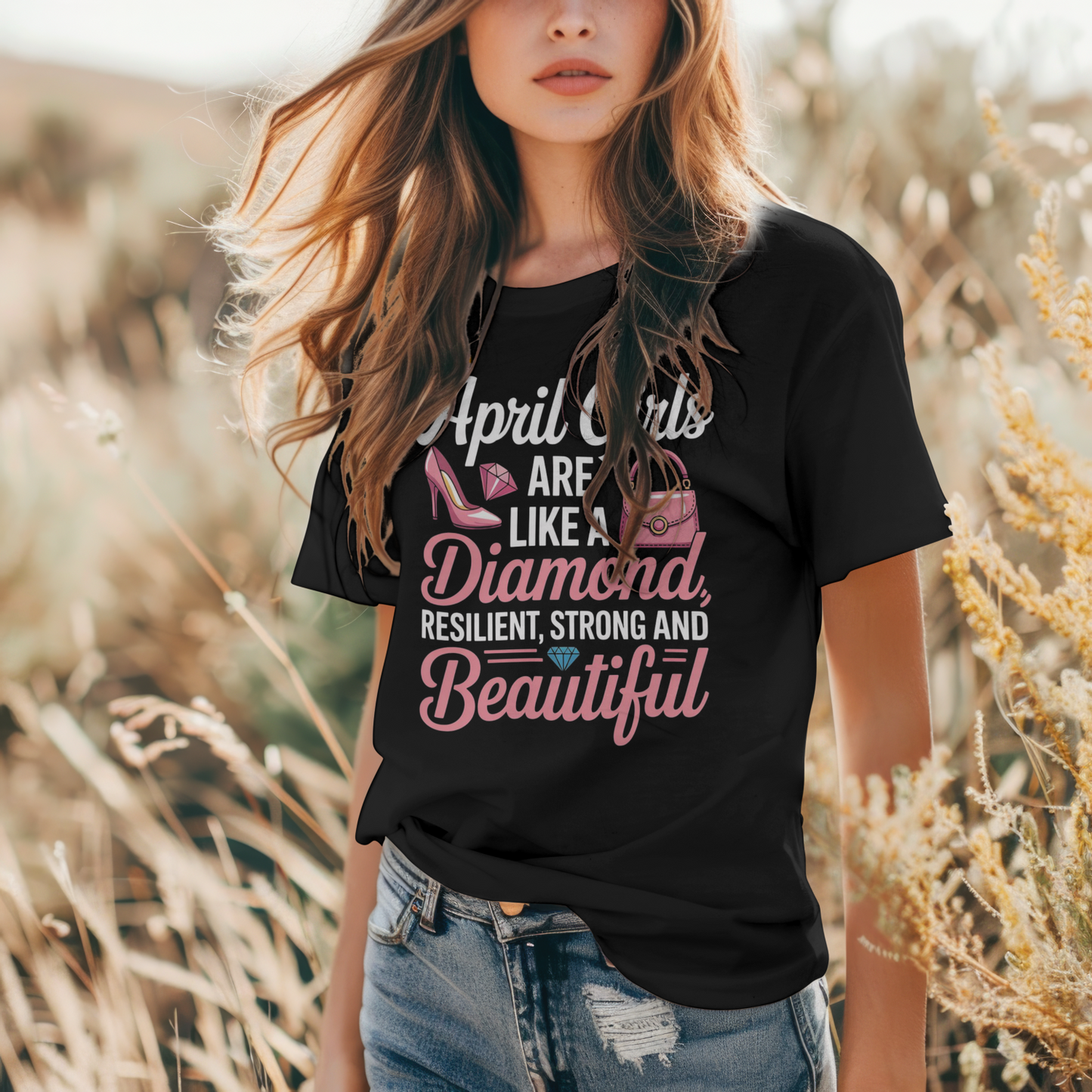 April Birthday Girl's Classic T-Shirt (April Girls are like a diamond)
