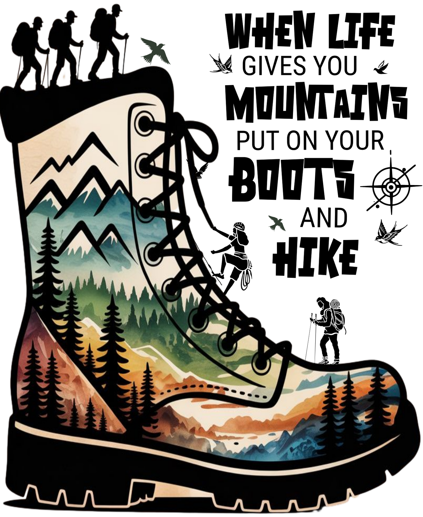 Travel Unisex Classic Crew T-Shirt (When Life Gives you Mountains)