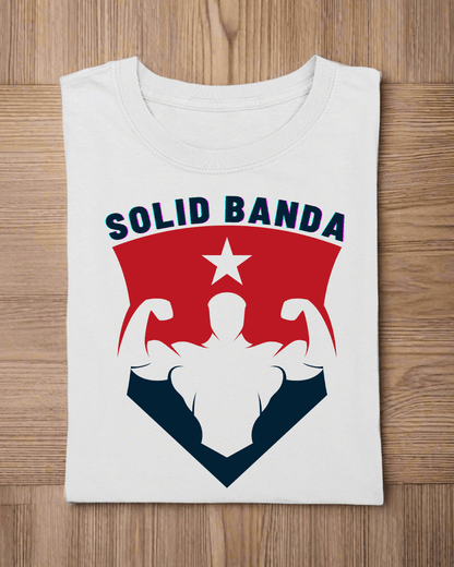 Round Neck Half Sleeve Gym T-Shirt (Solid Banda)