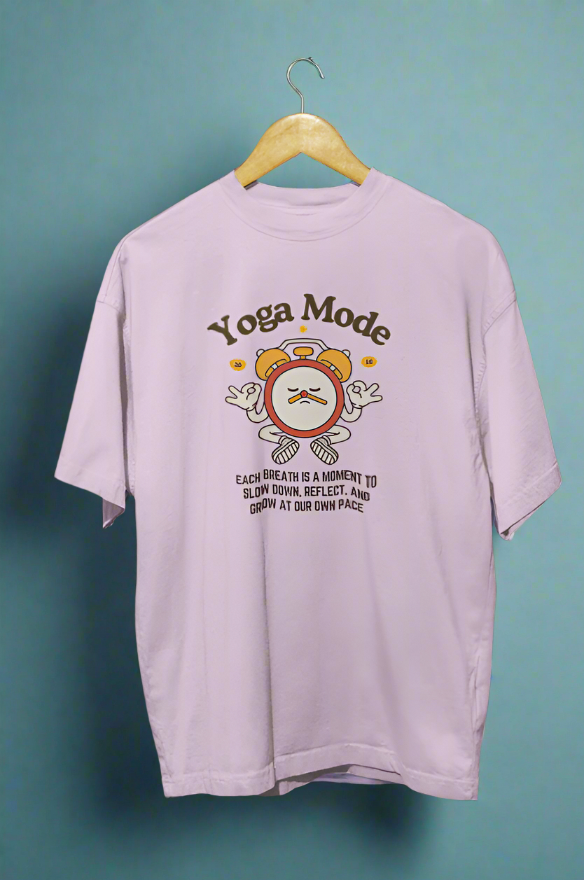 Round Neck Men Oversized T-Shirt Half Sleeve(Yoga Mode)