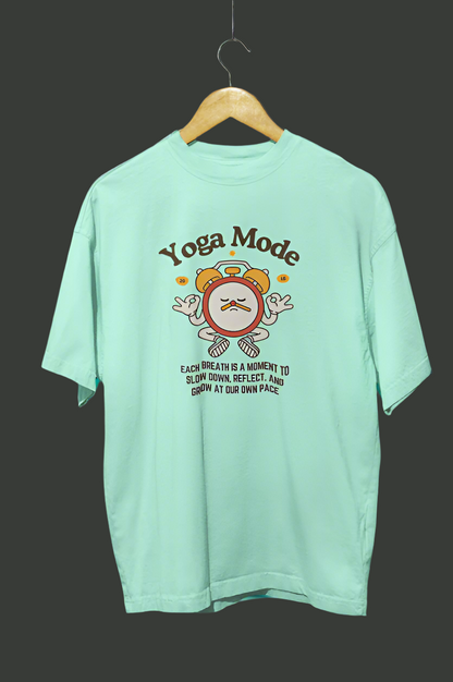 Round Neck Men Oversized T-Shirt Half Sleeve(Yoga Mode)