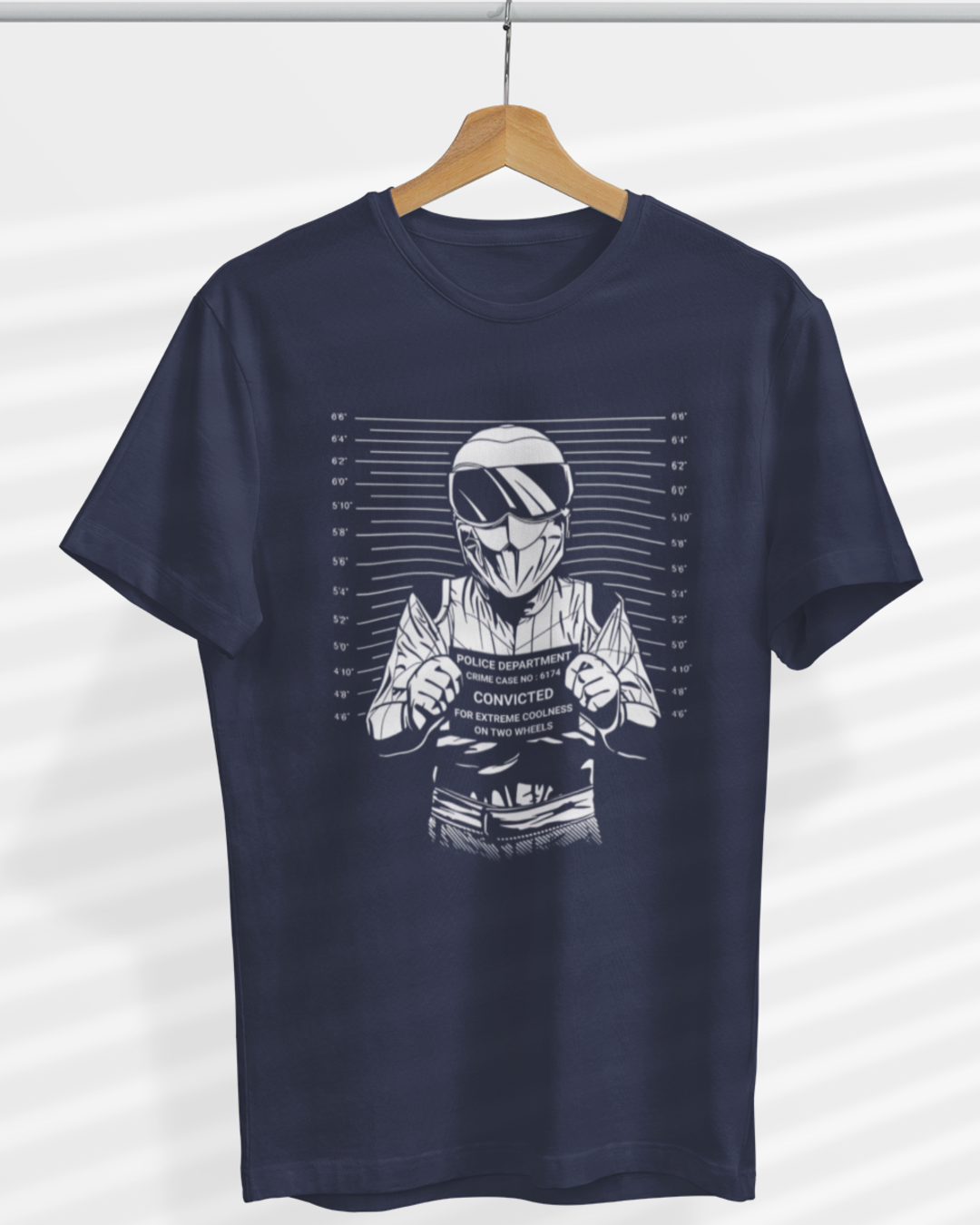 Round Neck Half Sleeve Biker T-Shirt (Convicted for Extreme Coolness New)