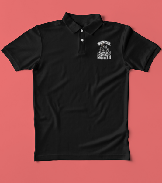 Polo/Collar Half Sleeve Biker T-Shirt (I feel Royal When I am on my Enfield)