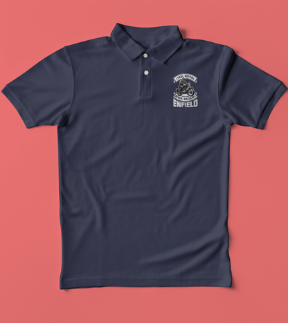 Polo/Collar Half Sleeve Biker T-Shirt (I feel Royal When I am on my Enfield)