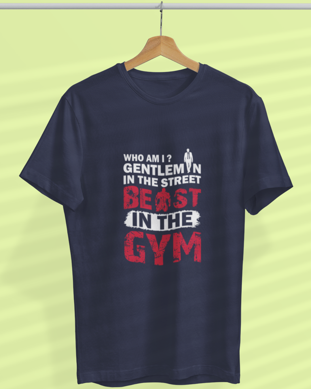 Round Neck Half Sleeve Gym T-Shirt (Gentleman in the street)