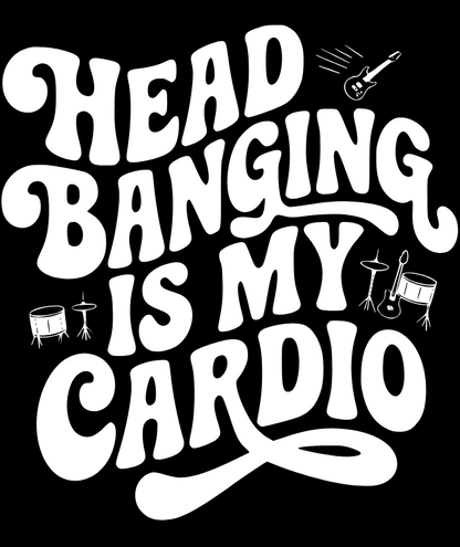 Round Neck Half Sleeve Music T-Shirt (Head Banging is my Cardio)