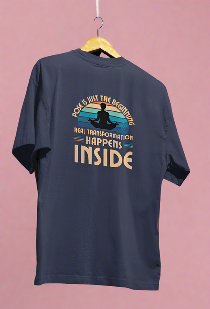 Round Neck Men Oversized T-Shirt Half Sleeve (Pose is just the beginning)