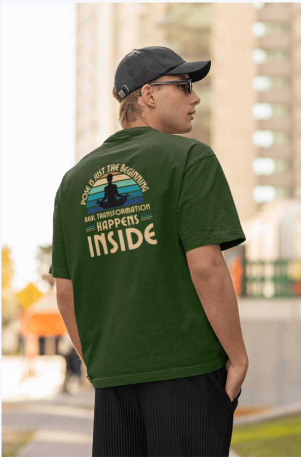 Round Neck Men Oversized T-Shirt Half Sleeve (Pose is just the beginning)