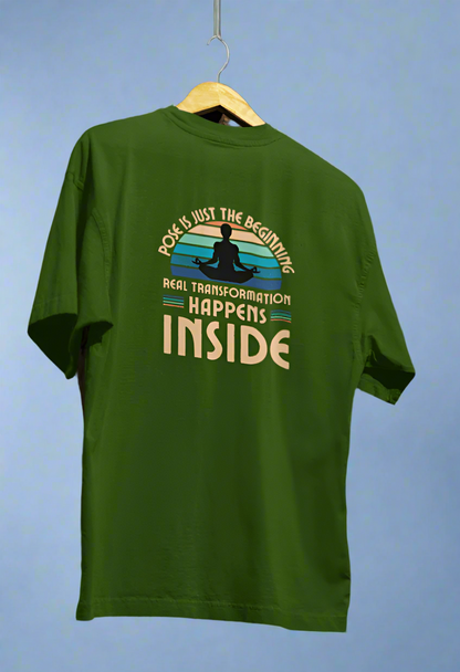 Round Neck Men Oversized T-Shirt Half Sleeve (Pose is just the beginning)